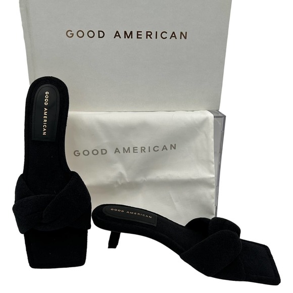 Good American Terry Kickstand Slides in a Size 9 Black New In Box - Picture 8 of 11